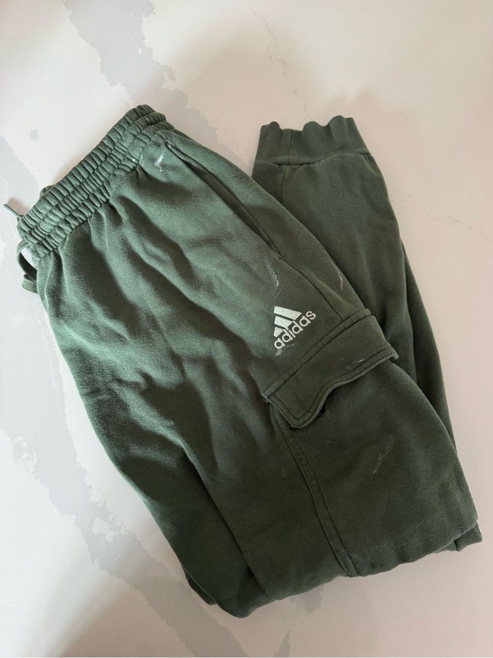 Adidas Women’s Olive Cargo Sweatpants with Logo